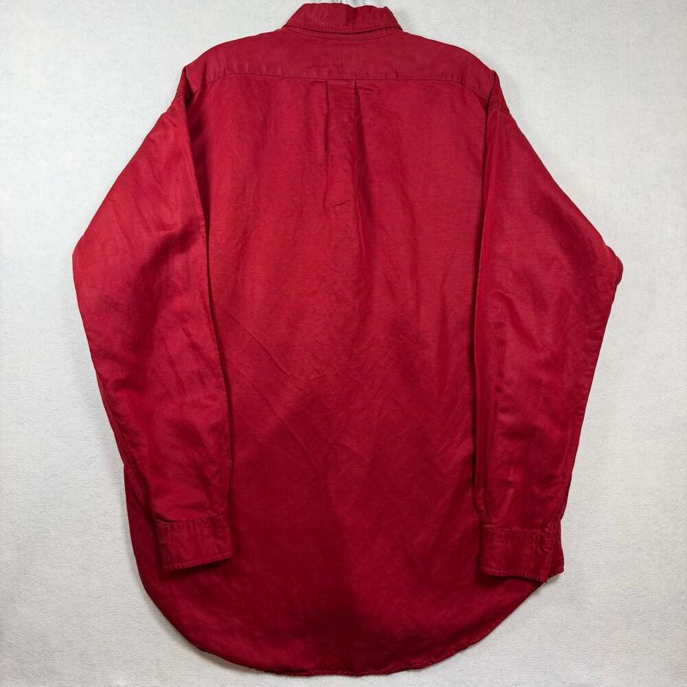 Ralph Lauren Blake Button-Down Shirt Red Silk Linen Blend - Picture 4 of 8